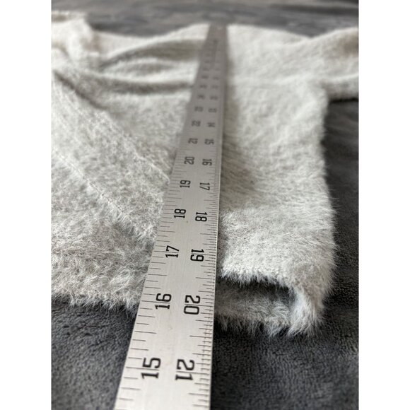 Hollister Women's Twist-Front Fluffy Knit Sweater S Gray Green Preppy Coquette - Picture 8 of 8